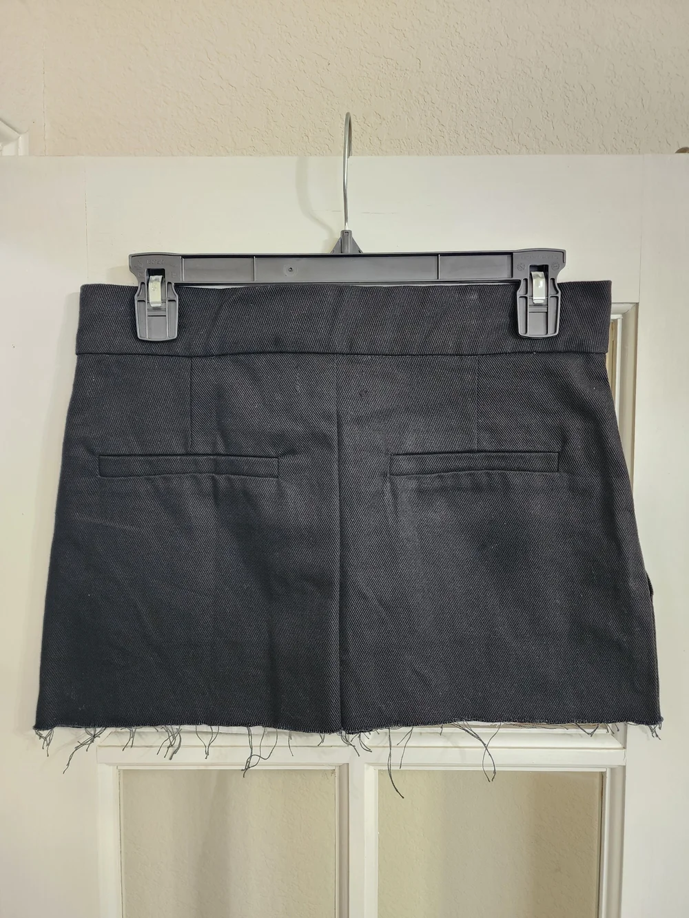 NWT Edikted XS Black Cotton Micro Mini Skirt Raw Hem Y2K Inspo Coquette
